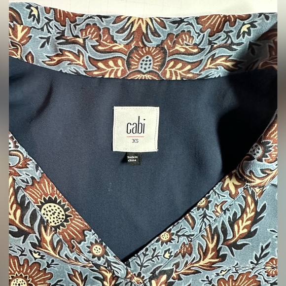 Cabi Provincial Floral Shift Dress Women’s Size XS Blue Brown - Picture 3 of 5